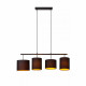 Lampada a sospensione in metallo dal design moderno con 4 diffusori in tessuto