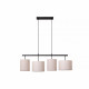 Lampada a sospensione in metallo dal design moderno con 4 diffusori in tessuto