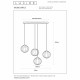 Lampada a sospensione in metallo dal design moderno con 4 diffusori in vetro
