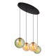 Lampada a sospensione in metallo dal design moderno con 4 diffusori in vetro