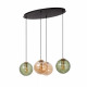 Lampada a sospensione in metallo dal design moderno con 4 diffusori in vetro