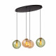 Lampada a sospensione in metallo dal design moderno con 4 diffusori in vetro