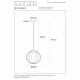 Lampada a sospensione in metallo dal design moderno con diffusore in vetro