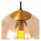 Lampada a sospensione in metallo dal design moderno con diffusore in vetro