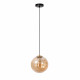 Lampada a sospensione in metallo dal design moderno con diffusore in vetro