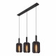 Lampada a sospensione lineare con 3 diffusori in feltro dal design moderno