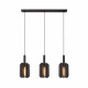 Lampada a sospensione lineare con 3 diffusori in feltro dal design moderno