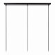 Lampada a sospensione lineare con 3 diffusori in metallo dal design moderno
