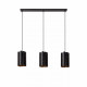 Lampada a sospensione lineare con 3 diffusori in metallo dal design moderno