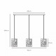 Lampada a sospensione lineare con 3 diffusori in metallo dal design moderno