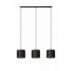 Lampada a sospensione lineare con 3 diffusori in metallo dal design moderno