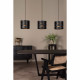 Lampada a sospensione lineare con 3 diffusori in metallo dal design moderno