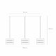 Lampada a sospensione lineare con 3 diffusori in metallo dal design moderno