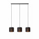 Lampada a sospensione lineare con 3 diffusori in metallo dal design moderno
