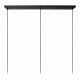 Lampada a sospensione lineare con 3 diffusori in tessuto dal design moderno