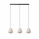 Lampada a sospensione lineare con 3 diffusori in tessuto dal design moderno