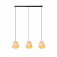 Lampada a sospensione lineare con 3 diffusori in tessuto dal design moderno