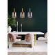 Lampada a sospensione lineare con 3 diffusori in vetro dal design moderno