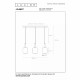 Lampada a sospensione lineare con 3 diffusori in vetro dal design moderno