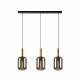 Lampada a sospensione lineare con 3 diffusori in vetro dal design moderno