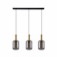 Lampada a sospensione lineare con 3 diffusori in vetro dal design moderno