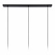 Lampada a sospensione lineare con 3 diffusori in vetro dal design moderno