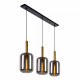 Lampada a sospensione lineare con 3 diffusori in vetro dal design moderno