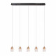 Lampada a sospensione lineare con 5 diffusori LED dimemrabili
