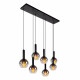 Lampada a sospensione lineare con diffusori pendenti in vetro dal design moderno
