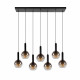 Lampada a sospensione lineare con diffusori pendenti in vetro dal design moderno