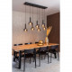 Lampada a sospensione lineare con diffusori pendenti in vetro dal design moderno