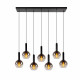 Lampada a sospensione lineare con diffusori pendenti in vetro dal design moderno