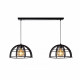 Lampada a sospensione lineare con due diffusori in metallo dal design moderno