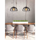 Lampada a sospensione lineare con due diffusori in metallo dal design moderno