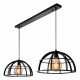 Lampada a sospensione lineare con due diffusori in metallo dal design moderno
