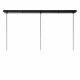 Lampada a sospensione lineare con tre diffusori in metallo dal design moderno