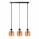 Lampada a sospensione lineare moderna con 3 diffusori pendenti in vetro