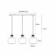 Lampada a sospensione lineare moderna con 3 diffusori pendenti in vetro
