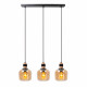 Lampada a sospensione lineare moderna con 3 diffusori pendenti in vetro