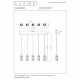 Lampada a sospensione moderna a LED con cinque diffusori lineari in acrilico