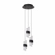 Lampada a sospensione moderna a LED con tre diffusori in acrilico