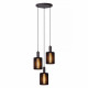 Lampada a sospensione moderna con 3 diffusori in alluminio