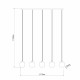 Lampada a sospensione moderna con 5 LED dimmerabili lineari