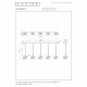 Lampada a sospensione moderna con 5 diffusori LED dimmerabili lineari in vetro