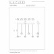 Lampada a sospensione moderna con 5 diffusori LED dimmerabili lineari in vetro