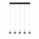 Lampada a sospensione moderna con 5 diffusori LED dimmerabili lineari in vetro
