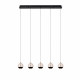 Lampada a sospensione moderna con 5 diffusori LED dimmerabili lineari in vetro