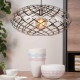 Lampada a sospensione moderna diffusore pendente in metallo ovale intrecciato