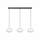 Lampada a sospensione moderna in metallo con 3 diffusori lineari in vetro