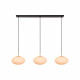Lampada a sospensione moderna in metallo con 3 diffusori lineari in vetro